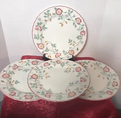 $22.97 • Buy Set Of 4 “Briar Rose” By Churchill 10” Dinner Plates, Staffordshire, Eng.