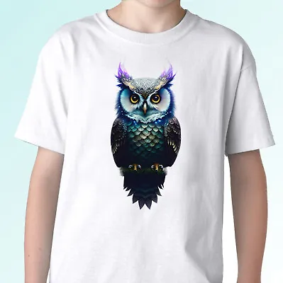 Owl T Shirt Tee Bird Top Animal Fantasy Art Gift Mens Womens Kids Baby Sizes • £9.99