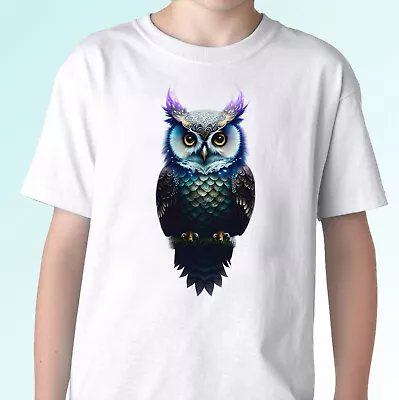 Owl T Shirt Tee Bird Top Animal Fantasy Art Gift Mens Womens Kids Baby Sizes • £9.99