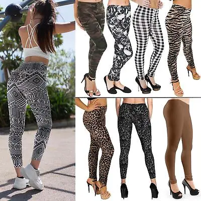 Womens Leggings Ladies Slim Stretch Gym Yoga Sports Fitness High Waisted Legging • £6.99