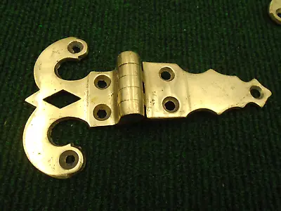 One Vintage 5 5/8  Brass Ice Box Hinge - 3/8  Offset  3 3/8  Wide (410-0) • $9.95