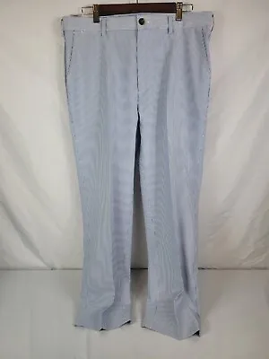 Brooks Brothers Seersucker Pants Mens 36 X 30 Blue White Striped • $24.99