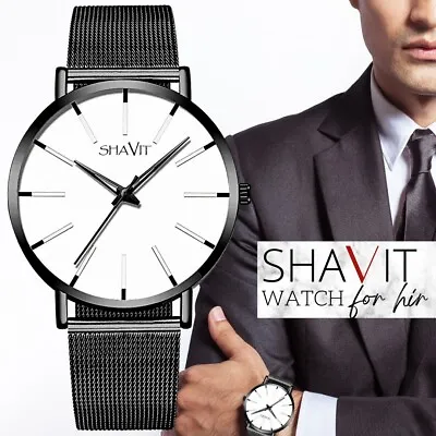 $9.89 • Buy Men Quartz Watch Relojes De Hombre Minimalist Ultra Thin Stainless Steel Watches