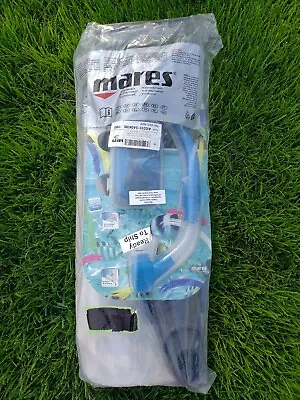 Mares Volo Race Full Foot Scuba Snorkeling Mask Fin Snorkel 6.5-7.5 Set Blck/Blu • $115