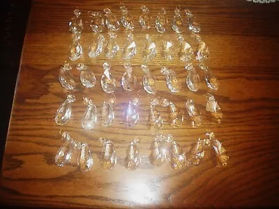 Lot Of 40 Vintage Chandelier Lamp Crystal Glass Prism Teardrop 2  Clear • $18