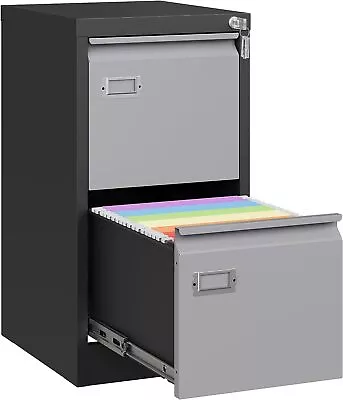 2 Drawer File Cabinet Metal Vertical Filing Cabinets With Lock Home Office File • $89.99