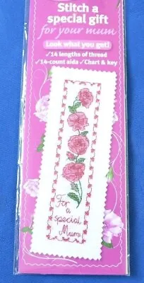 £2.99 • Buy Cross Stitch Kit - Pretty Pink Floral Bookmark Kit Mother's Day / Mum's Birthday