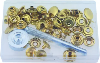 Heavy Duty Leather Snap Fasteners Kit 15Mm Gold Metal Snap Buttons Kit Press Stu • $17.99