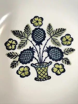 Vintage Poppytrail Metlox Blue Green Floral Serving Bowl California 9.75   • $12.99