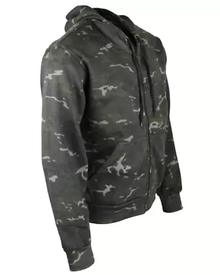 Mens Tactical Hoodie BTP Black Military Army Style Camo Lined Hooded Sweatshirt • £17.99