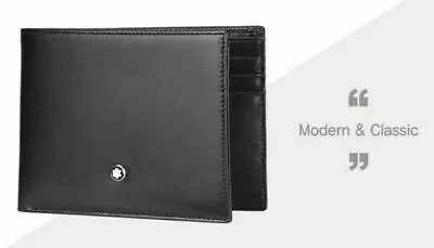 Montblanc 14548 Men's Meisterstück Leather Wallet 6cc Black • $199.99