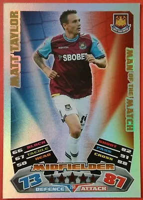 Match Attax 2011/12 - MOTM Card - Matt Taylor Of West Ham United • £1