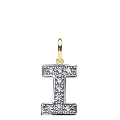 9ct Gold Initial Pendant Name Letter Initial Charm Gold Cz Cubic Zirconia Small • £49