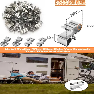 Trailer Frame Wire Clips Stainless Steel Metal Cable Clip 22.5 50 Pcs  • $12.20