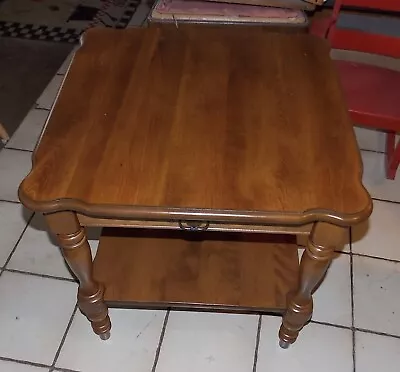 Solid Maple Mid Century End Table / Side Table By Baumritter  (ET148) • $399