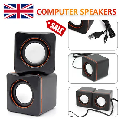 PC Computer Laptop Speakers USB Powered Desktop Mini Gaming Sound Multimedia • £7.29