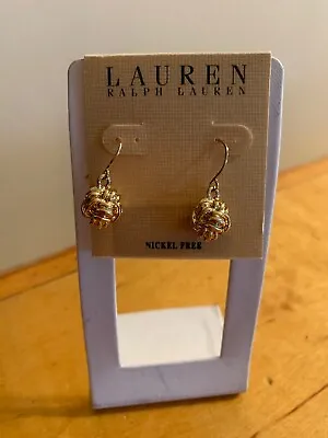 $26 Ralph Lauren Antique Goldtone   Woven Ball Monkey  Fist Knot  Earrings S826 • $23.81