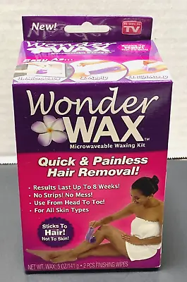 WONDER WAX Quick & Painless Hair Removal - Microwaveable Waxing Kit - NEW • $16.99