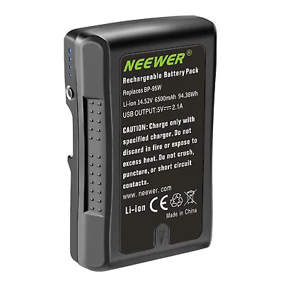 $79.19 • Buy Neewer V Mount/V Lock Battery - 95Wh 14.8V 6600mAh Rechargeable Li-ion Battery