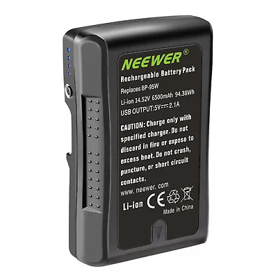 $79.19 • Buy Neewer V Mount/V Lock Battery - 95Wh 14.8V 6600mAh Rechargeable Li-ion Battery