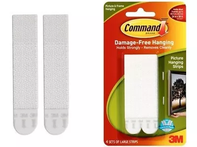 3M Command Large Picture Hanging Strips White Holds 7.2kg 17206 • $12.99