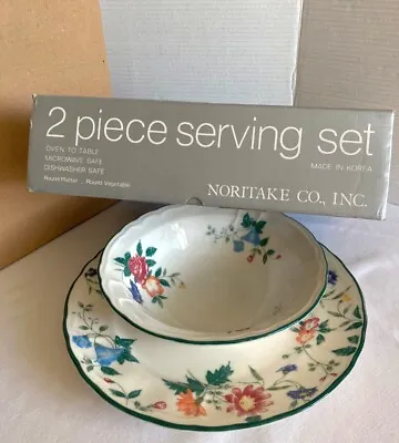 Epoch Noritake Plate & Dish Set Made In Korea E802 Tudor Court Flower Design  • $12