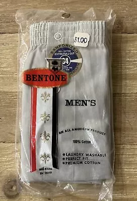 Vintage Bentone Mens 34 Cotton Sanforized Boxer Underwear Short Extra Full Cut • $45.50