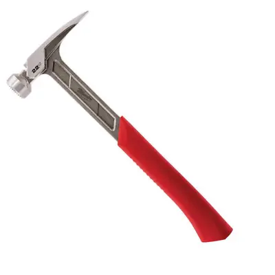 Milwaukee Framing Hammer Straight Claw Milled Face Shock Shield Grip Red 22 Oz • $32.22