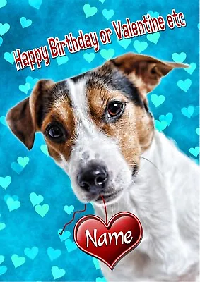 PERSONALISED JACK RUSSELL BIRTHDAY VALENTINE MOTHERS DAY Etc CARD + Insert • £3.99