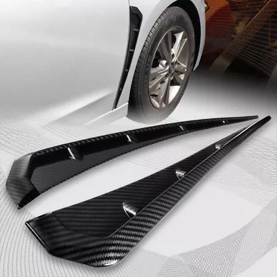 $16.99 • Buy 2pcs Carbon Fiber Car Side Fender Vent Air Wing Cover Trim Exterior Accessories