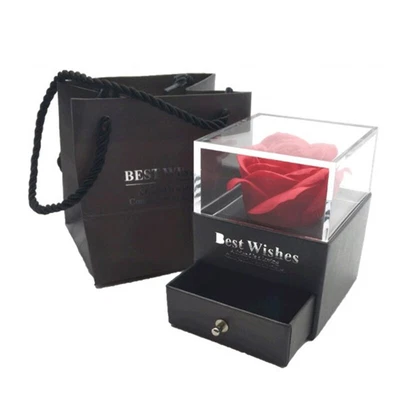 $19.46 • Buy Preserved Flower Rose Box Necklace Box Gift For Her Valentine's Day Mother's Day