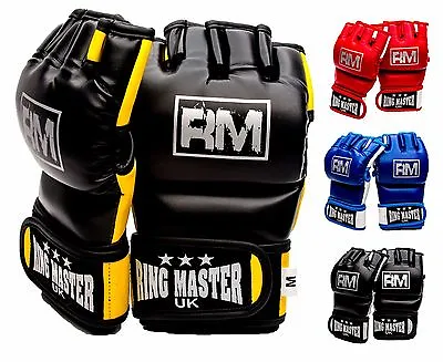 RingMaster MMA Gloves Grappling Training Cage Fight Punch Mitts UFC Bag Pads • £16.99