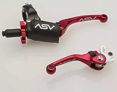 ASV F4 Brake Clutch Lever Set Pro Pack Red Honda CR80/85 CR125 CR250 CR500 • $225