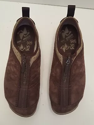 Women's Shoe Merrell Air Cushion Lorelei Espresso Leather Zip Flats Size 7 M • $19.99