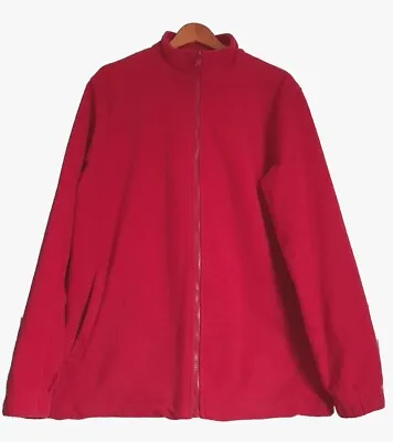 Cotton Traders Mens Dark Red Polyester Full Zip Fleece. Size Large  • £8.50