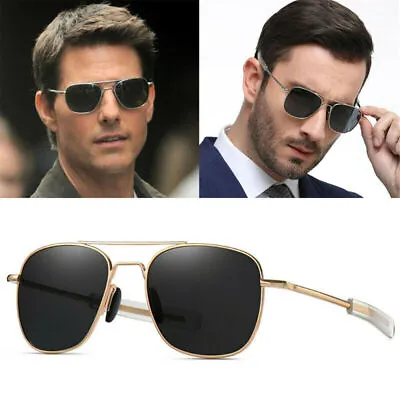 Classic Military Aviators Polarized Men's Sunglasses Pilot Retro Driving Glasses • £7.59