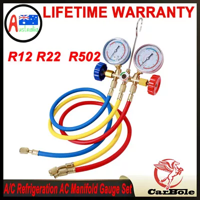 R12 R502 R410A R22 Manifold Gauge Sets AC A/C Charging Hose Air Conditioner HVAC • $39.87