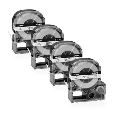 4PK Black On White 3/4  Label Compatible For K-Sun 218BW Epson 218BWPX PX Tape • $16.99