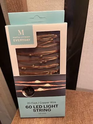 Martha Stewart 20-foot/copper Wire 60 LED Light String NIB Soft Warm White • $15.30