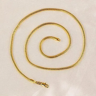 9ct 9K Yellow Gold Plated Men Women Snake Necklace Chain.All Sizes  Gift2105 • £9.99