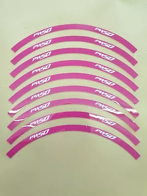 Yamaha Pw 50 Pink Rim Tape Graphics Wheel Rim Decals Stickers • £11.99