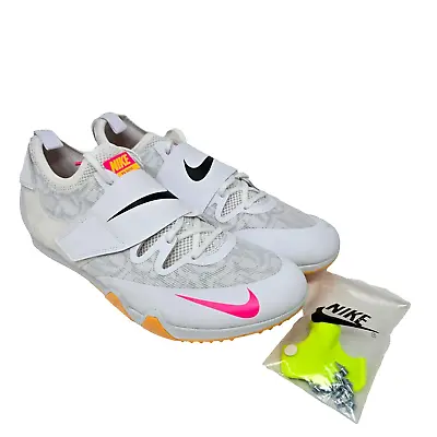 Nike Zoom Pole Vault Elite 3 Track Shoes Men's 12.5 White Orange AA1204-101 New • $59.94