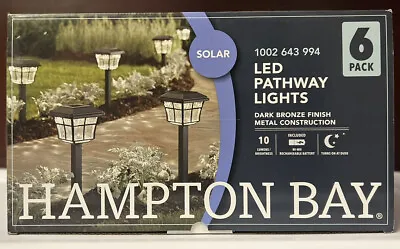 Hampton Bay Solar Dark Bronze Outdoor Landscape LED Path Lights 6 Pack NEW 994 • $59.98