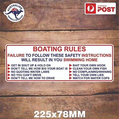 Boating Rules Sticker Fishing Tackle Box Boat Decal • $6.20