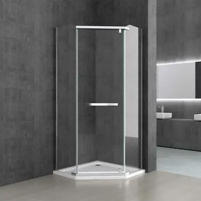 £250 • Buy Durovin Bathroom Shower Enclosure Glass Door Pentagonal Pivot Hinged Cubicle 8mm