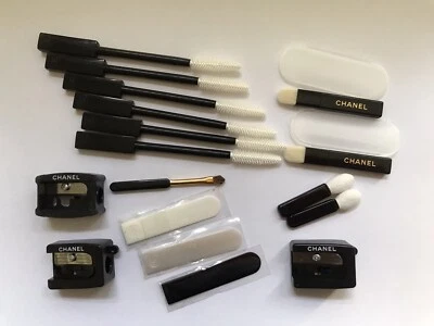 £10 • Buy BUNDLE CHANEL MINI /SAMPLE BRUSHES MASCARA WANDS SPATULAS SHARPENERS 17 Pieces
