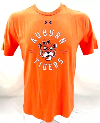NEW AU Auburn Tigers Under Armour Orange Crew Neck Short Sleeve Shirt Men's L • $25.49