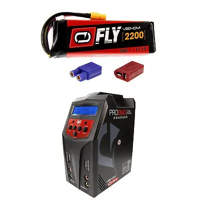 Venom Fly 50C 3S 2200mAh 11.1V LiPo Battery And Pro Duo Charger Combo • $159.98