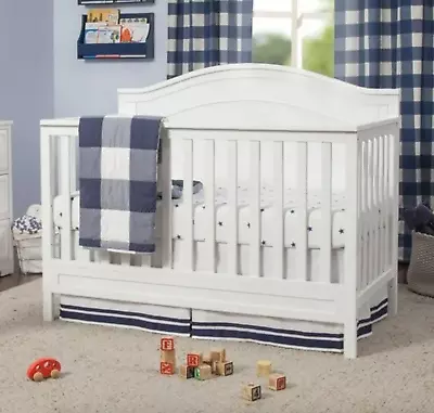 Cunas Para Bebes 4 En 1 Convertible Cama Para Niños Marco Baby Crib Wood White • $259.97