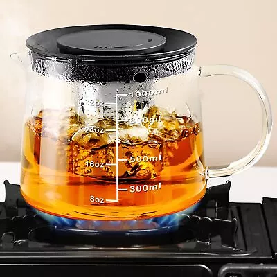 PARACITY Glass Teapot Stovetop 40 OZ/1180ml Tea Pot With Removable 18/8 Stain • $15.37